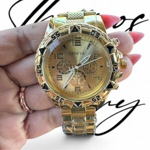 Men’s (2pc)Geneva Luxurious Gold Watch